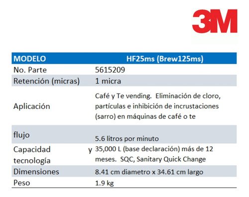 3M-BREW125-MS_5 3m - Filtro Agua Aqua-pure Brew125-ms Máquinas De Cafe O Te