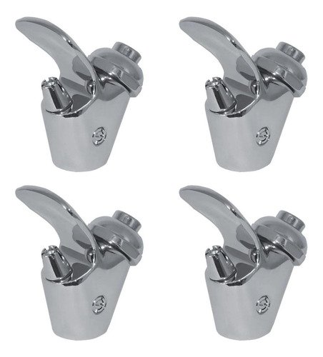 Welltek - Paq 4 Grifos Llaves Bebedero Cierre Automático Push 1/4