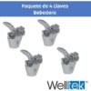 Welltek - Paq 4 Grifos Llaves Bebedero Cierre Automático Push 1/4