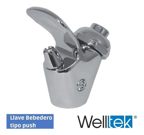 Welltek - Paq 4 Grifos Llaves Bebedero Cierre Automático Push 1/4