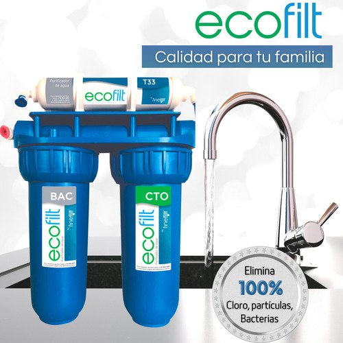 Finefilt - Filtro De Agua Purificador De Agua Doméstico Ecofilt Casa Color Azul