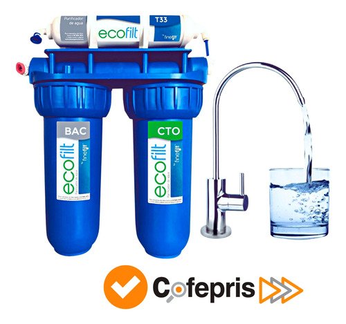 Finefilt - Filtro De Agua Purificador de agua para casa Doméstico Ultra-filtración Ecofilt color Blanco