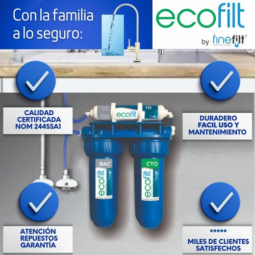 Finefilt - Filtro De Agua Purificador de agua para casa Doméstico Ultra-filtración Ecofilt color Blanco