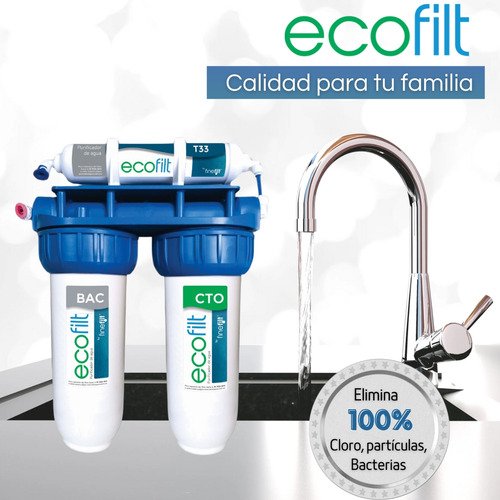 Finefilt - Filtro De Agua Purificador de agua para casa Doméstico Ultra-filtración Ecofilt color Blanco