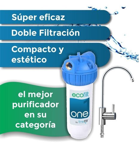 Finefilt - Purificador Filtro Agua Potable Doméstico Casa Ecofilt One