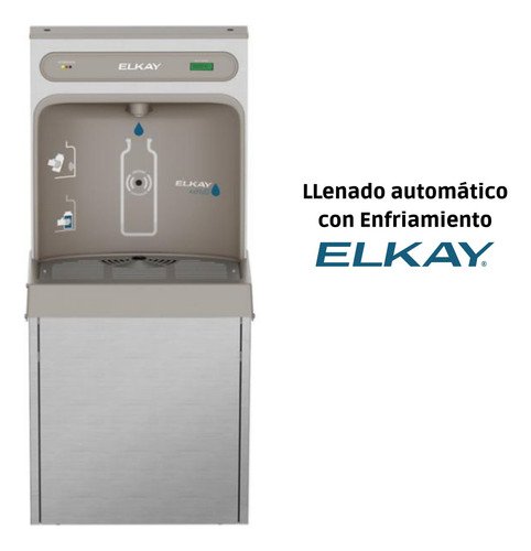 Elkay - Llenador Agua Fría Beber Estación Enfriador Con Filtro Color Inoxidable