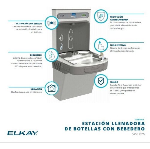 Elkay - Bebedero Llenador Enfriador Manos Libres