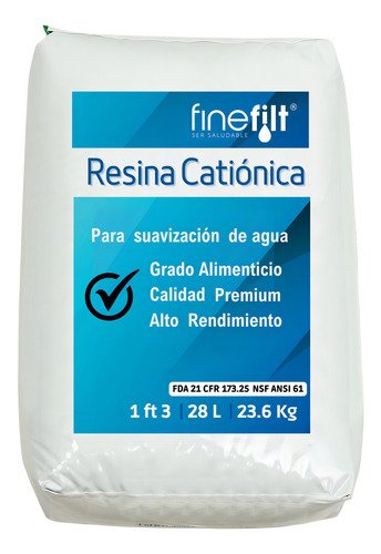 Finefilt - Resina Catiónica Para Suavizador Premium 1 Bulto 1 Ft3