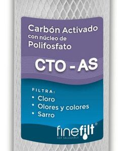 Finefilt - Cartucho Filtro Agua Carbón Activado Y Polifosfatos 4.5x10