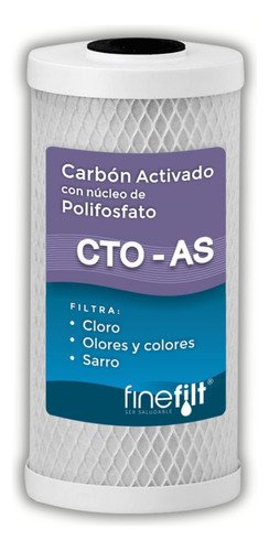 Finefilt - Cartucho Filtro Agua Carbón Activado Y Polifosfatos 4.5x10
