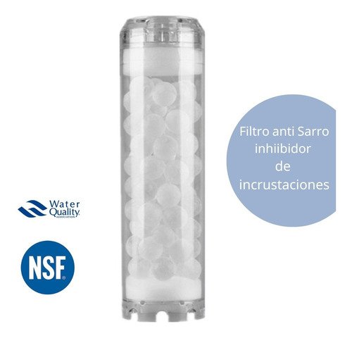 Finefilt - Cartucho Para Filtro Agua Antisarro-2510 Polifosfatos Elimina Sarro Color Transparente