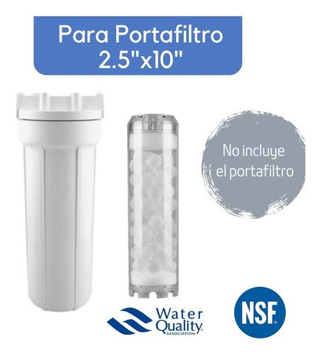 Finefilt - Cartucho Para Filtro Agua Antisarro-2510 Polifosfatos Elimina Sarro Color Transparente