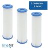 Finefilt - Cartucho Filtro Agua Plisado Lavable 2.5x10  Paquete 3 Pzas