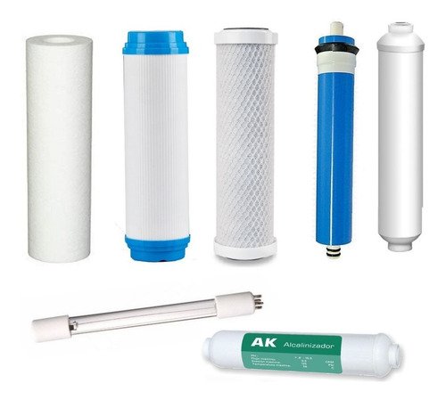 Finefilt - Kit Repuestos Osmosis Inversa 7 Pasos Con Uv Y Alcalino