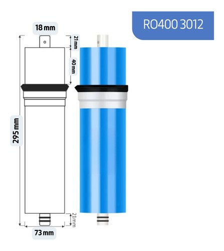 Finefilt - Membrana De Osmosis Inversa 400 Gpd (cartucho De Repuesto)