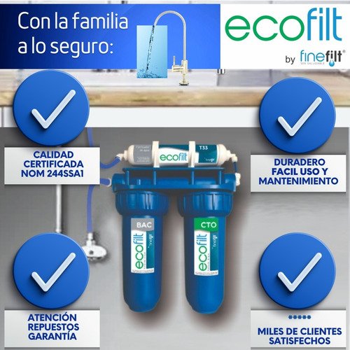 Finefilt - Filtro Agua Purificador Agua Ecofilt Alcalino Mineralizador