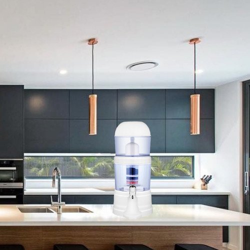 Finefilt - | Alkafilt Filtro De Agua Purificador Gravedad Alcalino Mineralizador Color Blanco