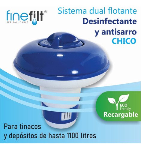 FFS-FLOT-13_2 Finefilt - Antisarro Desinfectante Polifosfato Flotante Tinaco Limpio