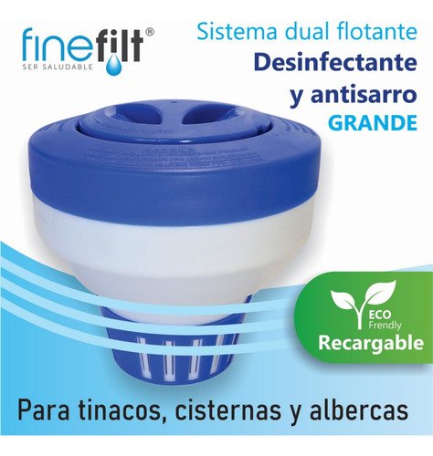 Finefilt - Anti Sarro Dual Grande Polifosfato Flotante Tinaco Limpio