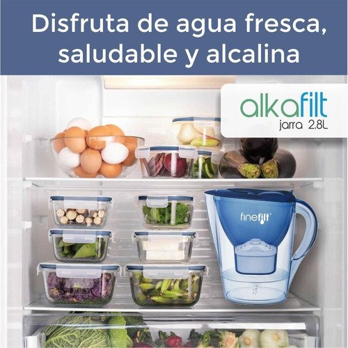 Finefilt - Jarra Purificadora Filtro Agua Potable Alcalina Casa 2.8 L
