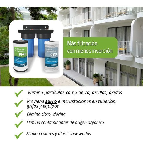 Finefilt - Filtro De Agua Para Toda La Casa Tinaco Antisarro 3x2 Jumbo Color Azul