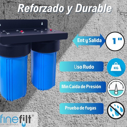 Finefilt - Filtro De Agua Para Toda La Casa Tinaco Antisarro 3x2 Jumbo Color Azul