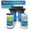 Finefilt - Filtro De Agua Para Toda La Casa Tinaco Antisarro 3x2 Jumbo Color Azul