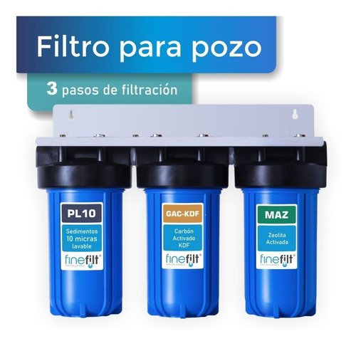 Finefilt - Filtro De Agua Para Pozo, Fierro, Metales Pesados Y Turbidez