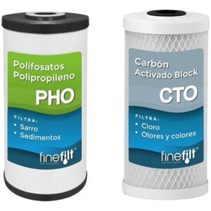Finefilt - 2 Cartuchos Repuesto Filtro Agua Antisarro Sistema 3x2 Jumbo Color Azul