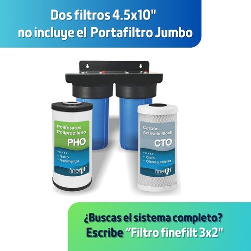 Finefilt - 2 Cartuchos Repuesto Filtro Agua Antisarro Sistema 3x2 Jumbo Color Azul