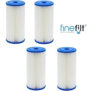 Finefilt - 4 Cartuchos Filtros De Agua 4.5x10 Plisado Lavable