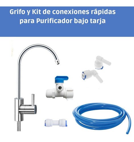 Welltek - Grifo Y Kit Completo Purificador Bajo Tarja Con Conexiones