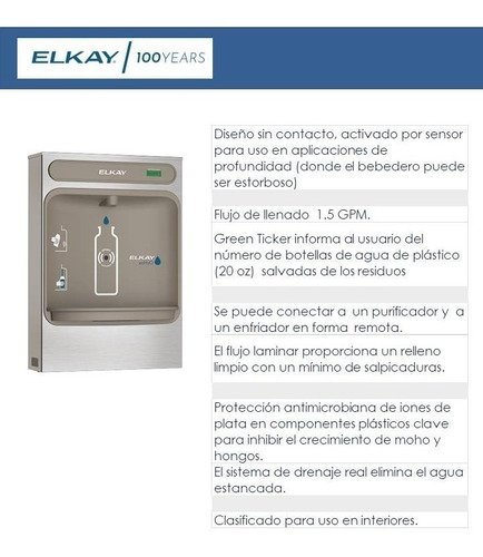 Elkay - Llenador Lzwssm Manos Libres (clase Bebedero - Filtro)