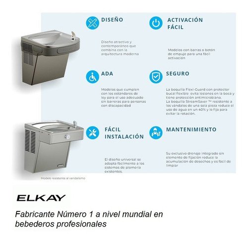 Elkay - Bebedero Agua Fría Antivandálico Profesional