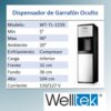 Welltek - | 1159 | Dispensador De agua fría y caliente Garrafón Oculto Enfriador Despachador