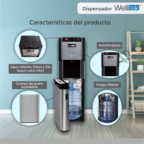 Welltek - | 400H | Dispensador De agua fría y caliente Garrafón Oculto Enfriador Despachador