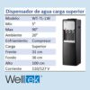 Welltek - | 95TL | Enfriador Dispensador Agua Fría Y Caliente carga superior garrafón arriba