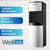 Welltek - | 95TL | Enfriador Dispensador Agua Fría Y Caliente carga superior garrafón arriba