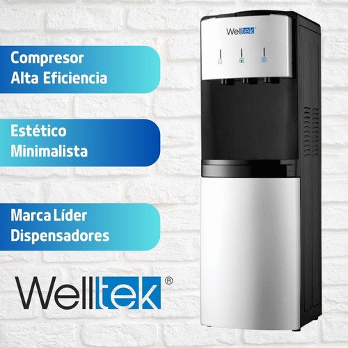 Welltek - | 95TL | Enfriador Dispensador Agua Fría Y Caliente carga superior garrafón arriba
