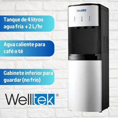 Welltek - | 95TL | Enfriador Dispensador Agua Fría Y Caliente carga superior garrafón arriba