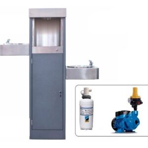 Welltek - Bebedero Escuelas Uso Rudo 3 Tomas Filtro 3m Certificado Color Gris