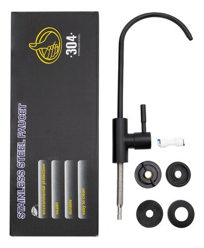 Welltek - Grifo Dispensador De Agua Tarja, Cocina, Filtro, Bomba Negro