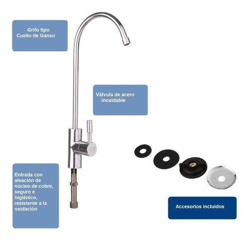 Welltek - Grifo Dispensador De Agua Para Tarja, Cocina, Filtro O Bomba