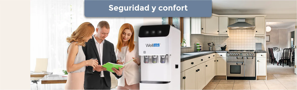 Welltek - | 1128 | Enfriador Dispensador Agua Fría Y Caliente carga superior garrafón arriba